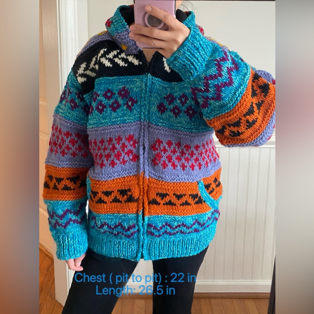 Hand made in Nepal 100% Wool with full liner size L